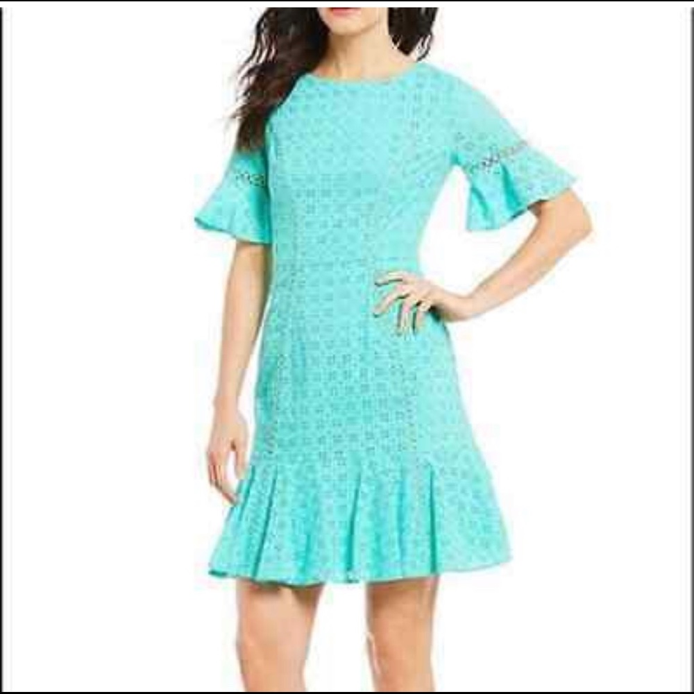 Isaac Mizrahi Aqua Lace Dress